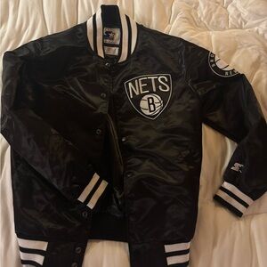 Starter Brooklyn Nets Black Varsity Jacket